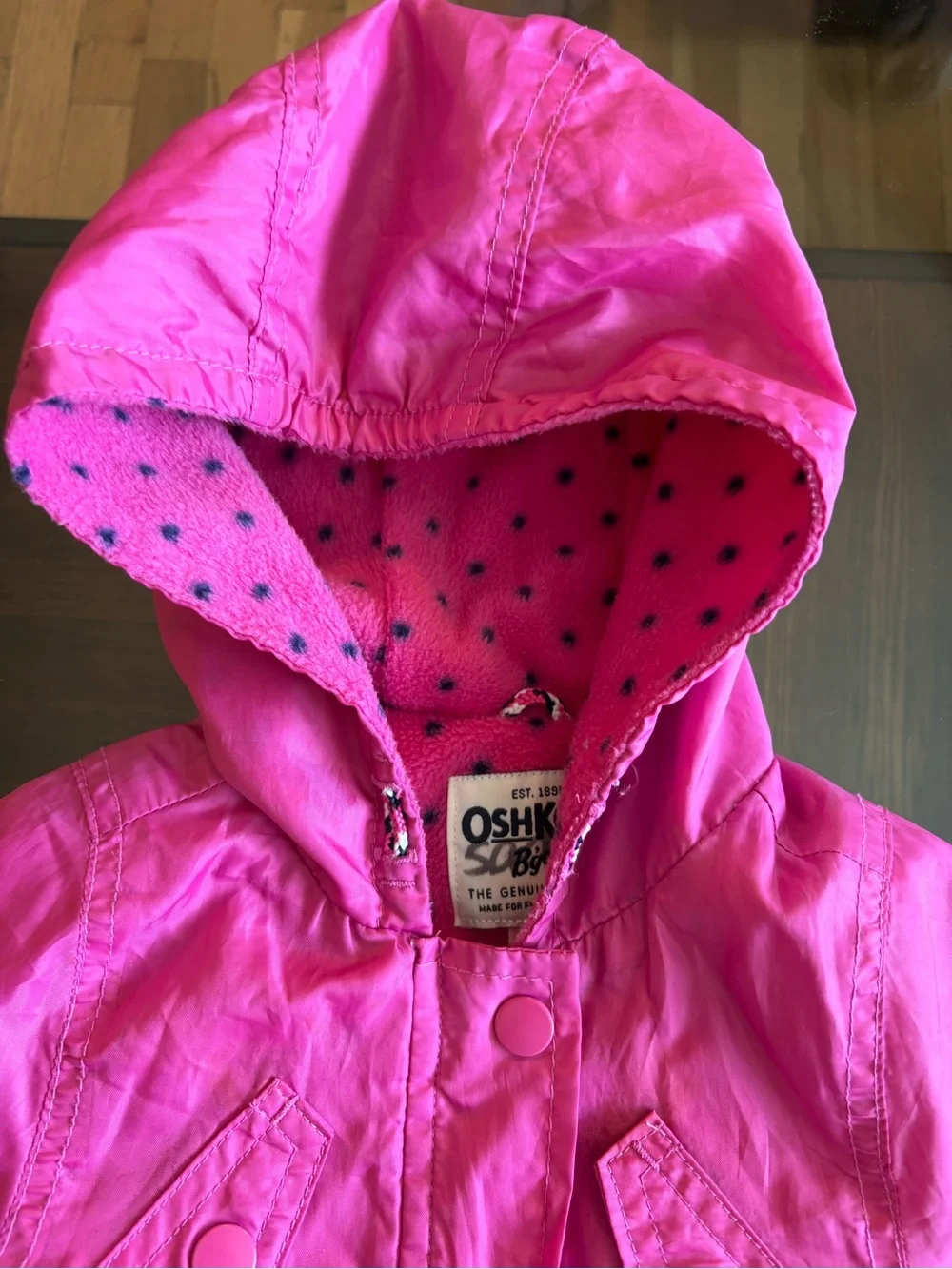 OshKosh B'gosh Girls' Pink Hooded Parka Jacket size 24M